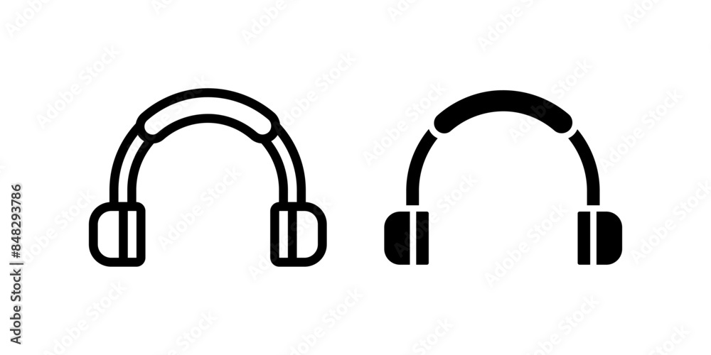 Headphones icon set. flat illustration of vector icon Headphones icon set. flat illustration of vector icon