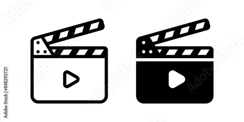 Film icon set. flat illustration of vector icon