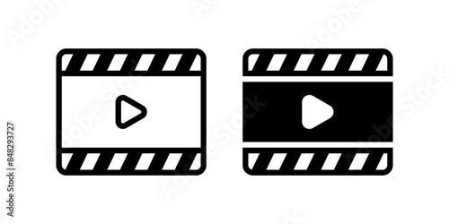 Film icon set. flat illustration of vector icon