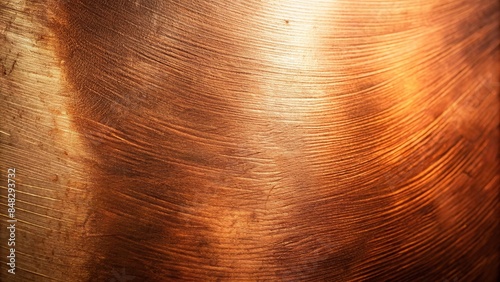 Close-up shot of a textured copper metal surface, copper, metal, backdrop, texture, shiny, brown, reflection, industrial photo