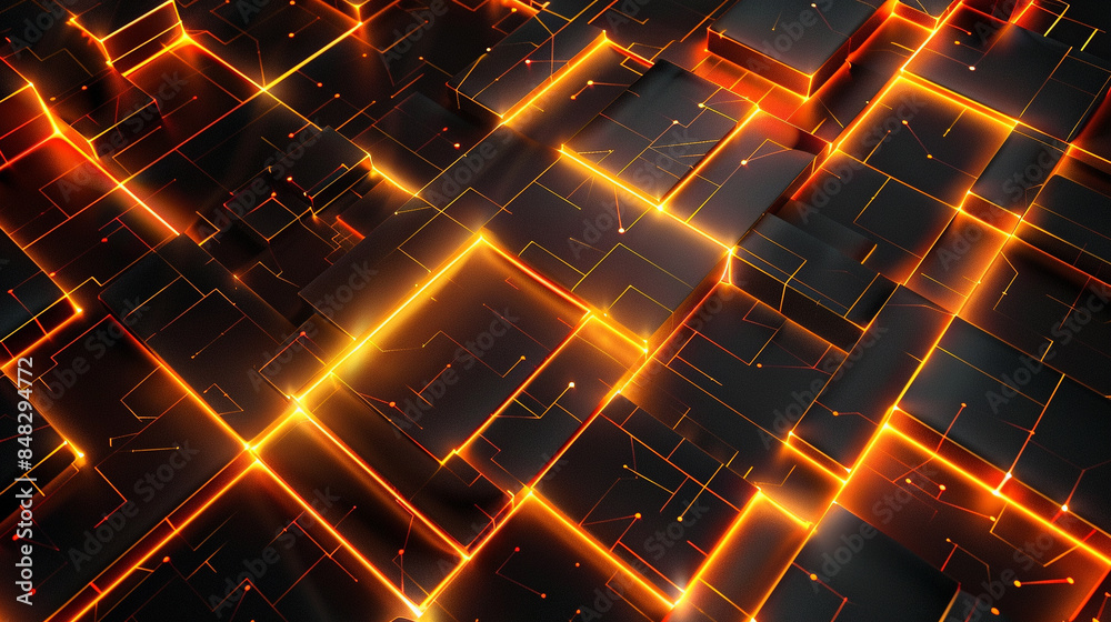 Orange and Jet black glowing abstract geometric lines. PowerPoint and Business background. Orange and Jet black glowing abstract geometric lines. PowerPoint and Business background.