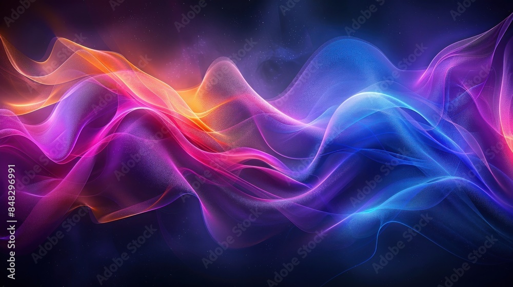 Abstract Digital Art with Vibrant Waves Abstract Digital Art with Vibrant Waves