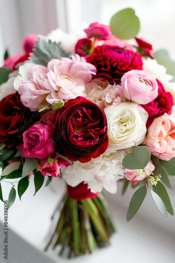 Beautiful bouquet of white, purple and pink flowers Beautiful bouquet of white, purple and pink flowers