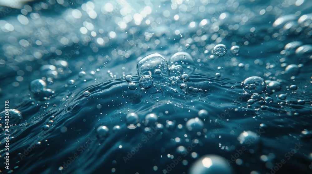 Abstract Blue Water with Bubbles Abstract Blue Water with Bubbles