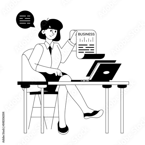 Easy to use glyph illustration of business seminar 