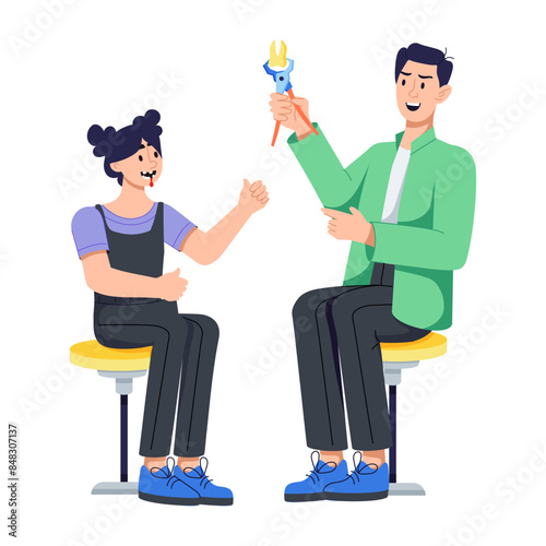 Ready to use flat illustration of tooth removal 