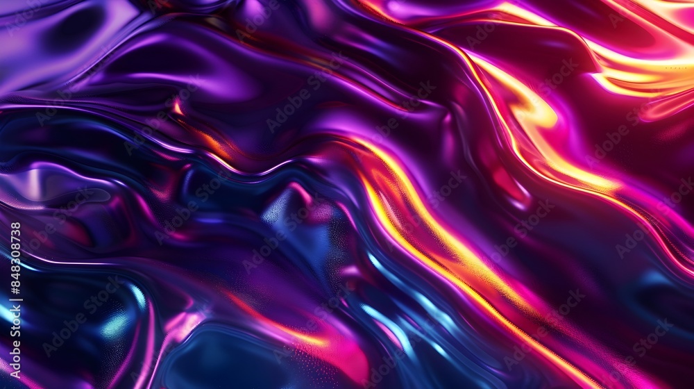 Obraz premium Captivating Liquid Gradient Waves of Vibrant Hues Forming a Mesmerizing Digital Art Composition