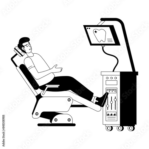 Here’s a glyph illustration of a dental patient 