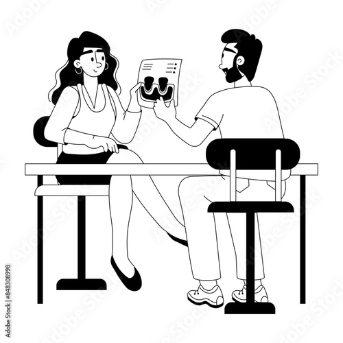 Ready to use glyph illustration of dental diagnosis 