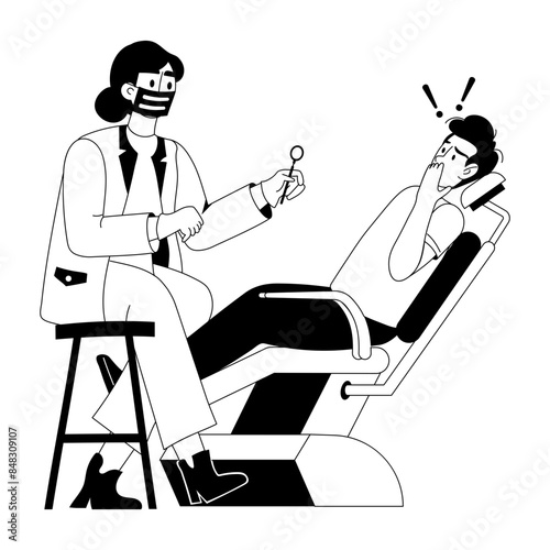 Here’s a glyph illustration of odontalgia treatment 