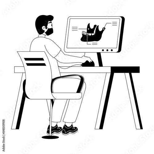 Ready to use glyph illustration of orthopantomography