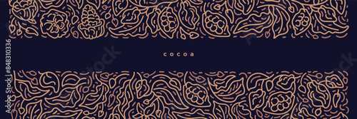 Cocoa abstract art line template Organic chocolate photo