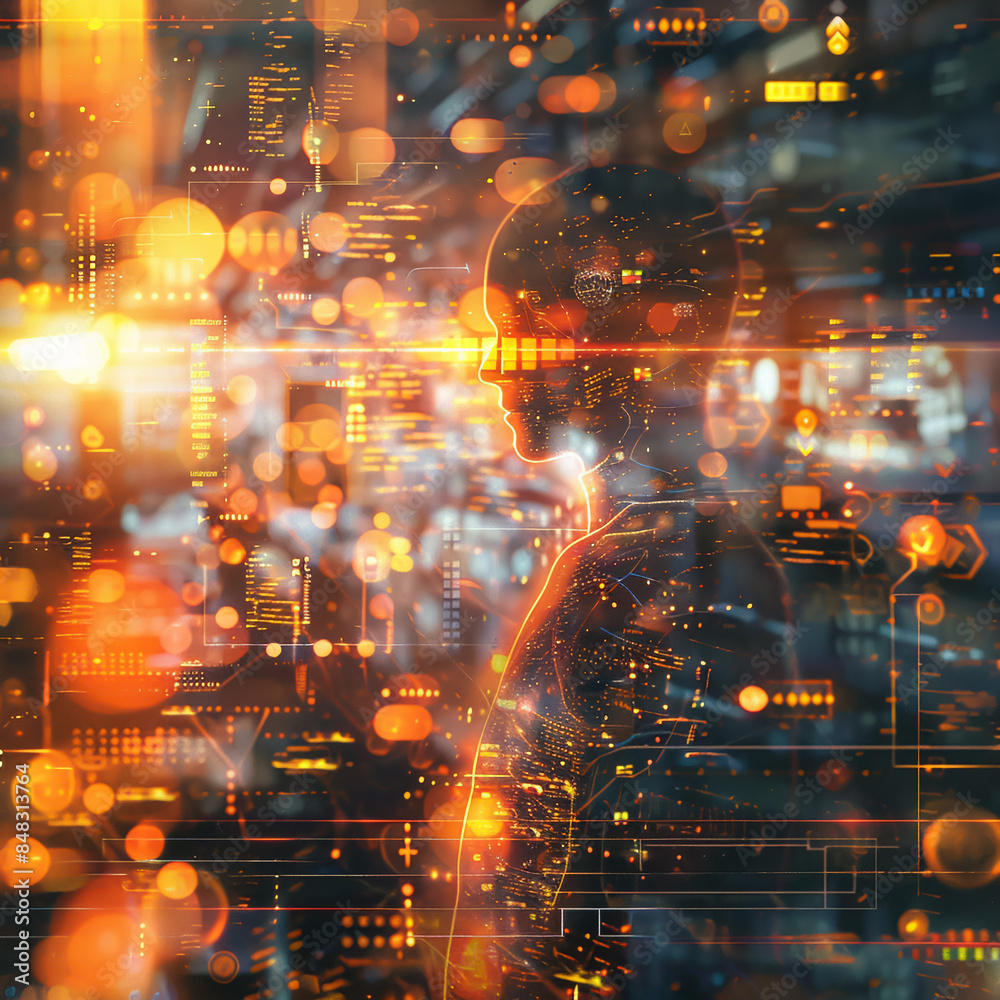 Augmented humans, enhanced abilities, interconnected minds, virtual reality landscapes blending with physical world Technological Singularity Society Photography, Golden Hour, Bokeh Effect Augmented humans, enhanced abilities, interconnected minds, virtual reality landscapes blending with physical world Technological Singularity Society Photography, Golden Hour, Bokeh Effect