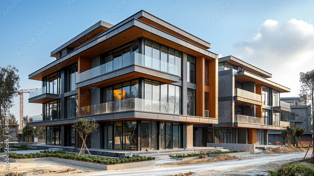 Modern apartment building with contemporary design Modern apartment building with contemporary design