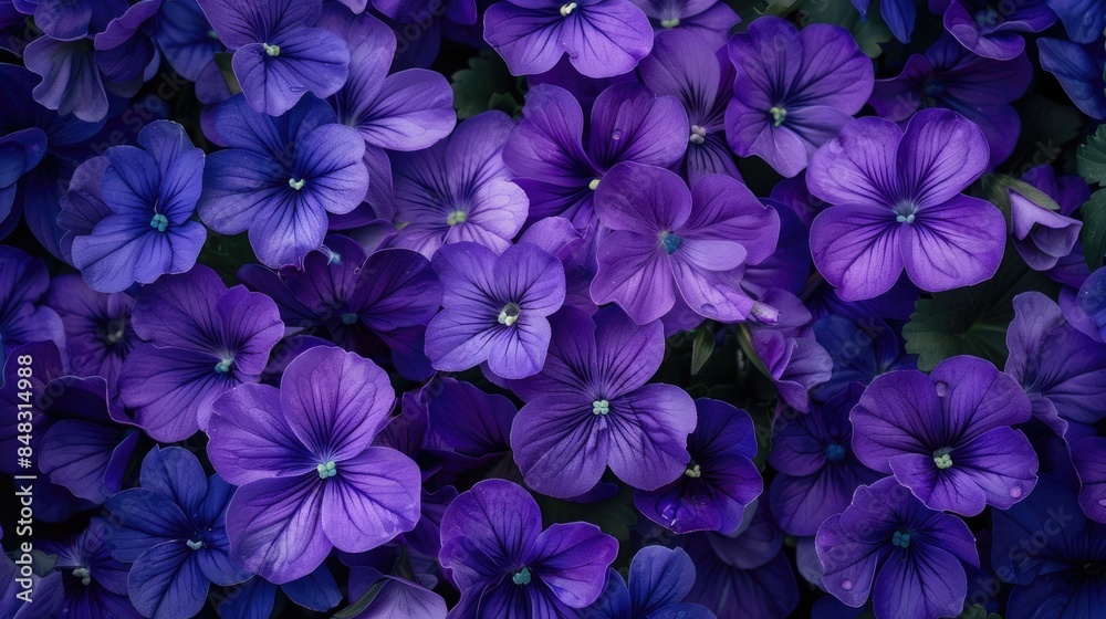 Blooms of violet flowers adorning the garden Blooms of violet flowers adorning the garden