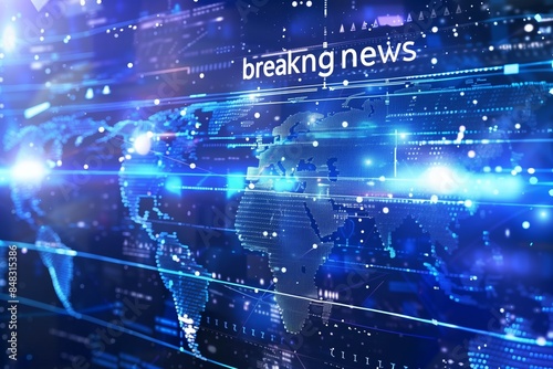 Digital World News Studio Background: Global Earth Rotation for Breaking News Reports