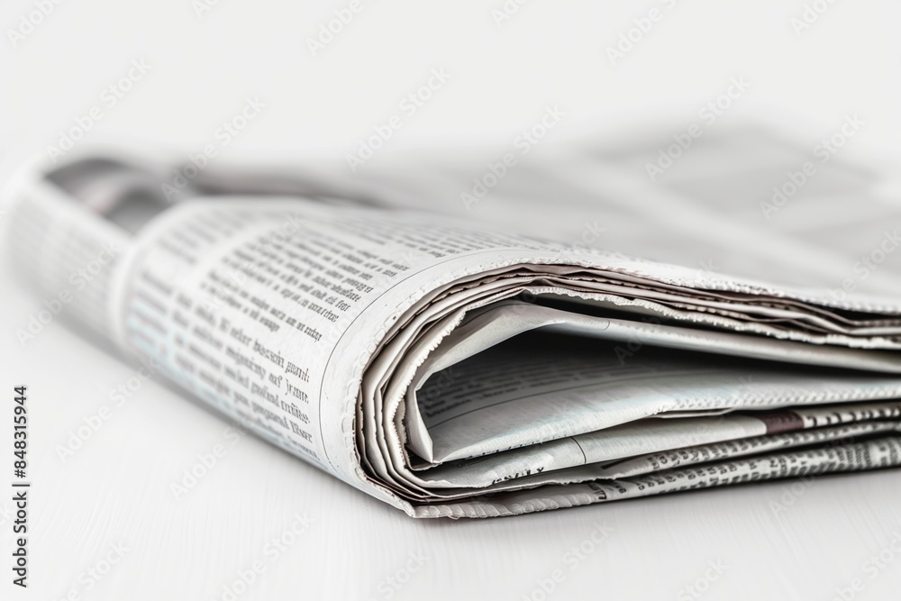 Business News Print: Conceptual Modern Newspapers Folded Business News Print: Conceptual Modern Newspapers Folded