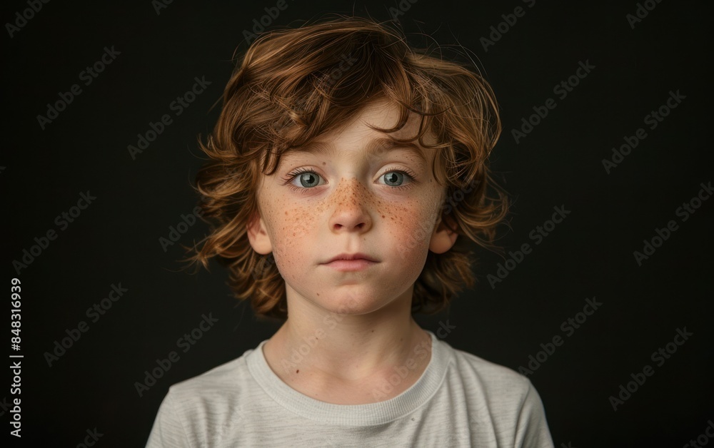 Portrait of a Young Boy with Freckles Portrait of a Young Boy with Freckles