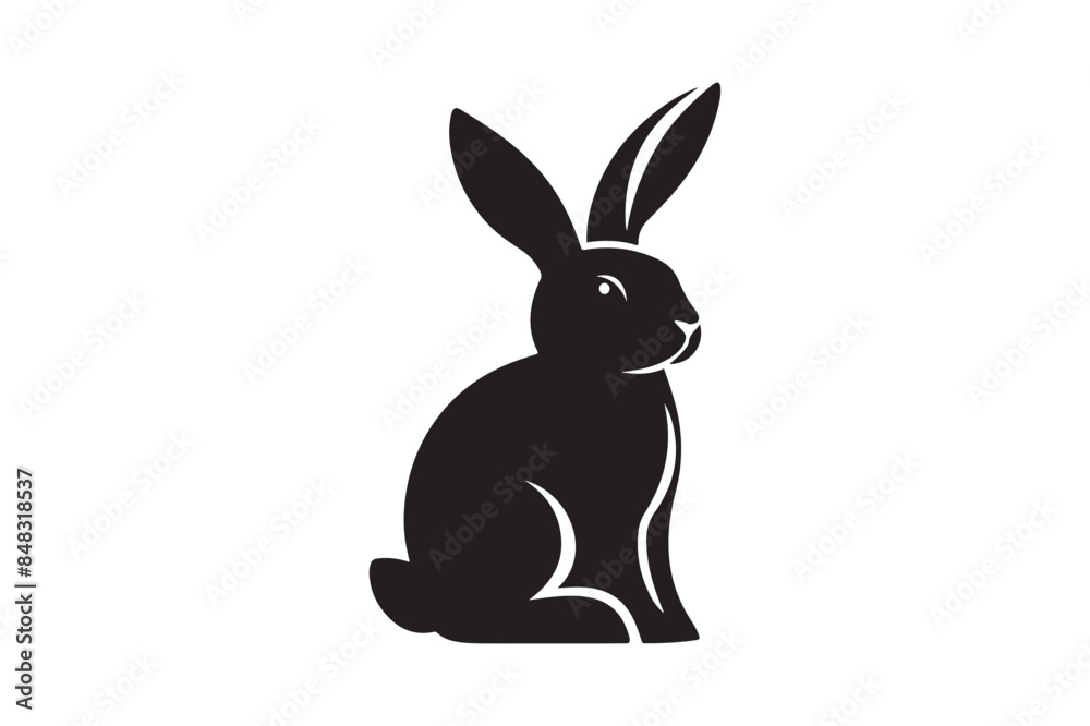 Rabbit silhouette vector art illustration Rabbit silhouette vector art illustration
