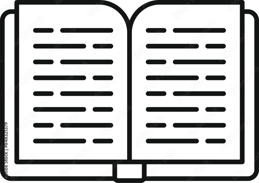 Open book icon with bookmark, representing reading and studying