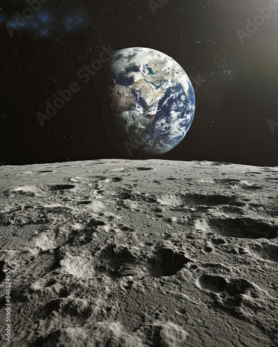 View of earth from the surface of the moon - 11