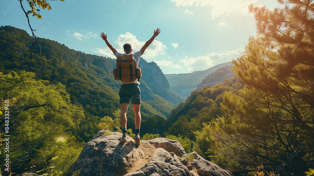 Obraz premium This dynamic moment showcases the breathtaking beauty of nature and the boundless energy of human determination. Embrace the excitement and inspiration drawn from this powerful scene.