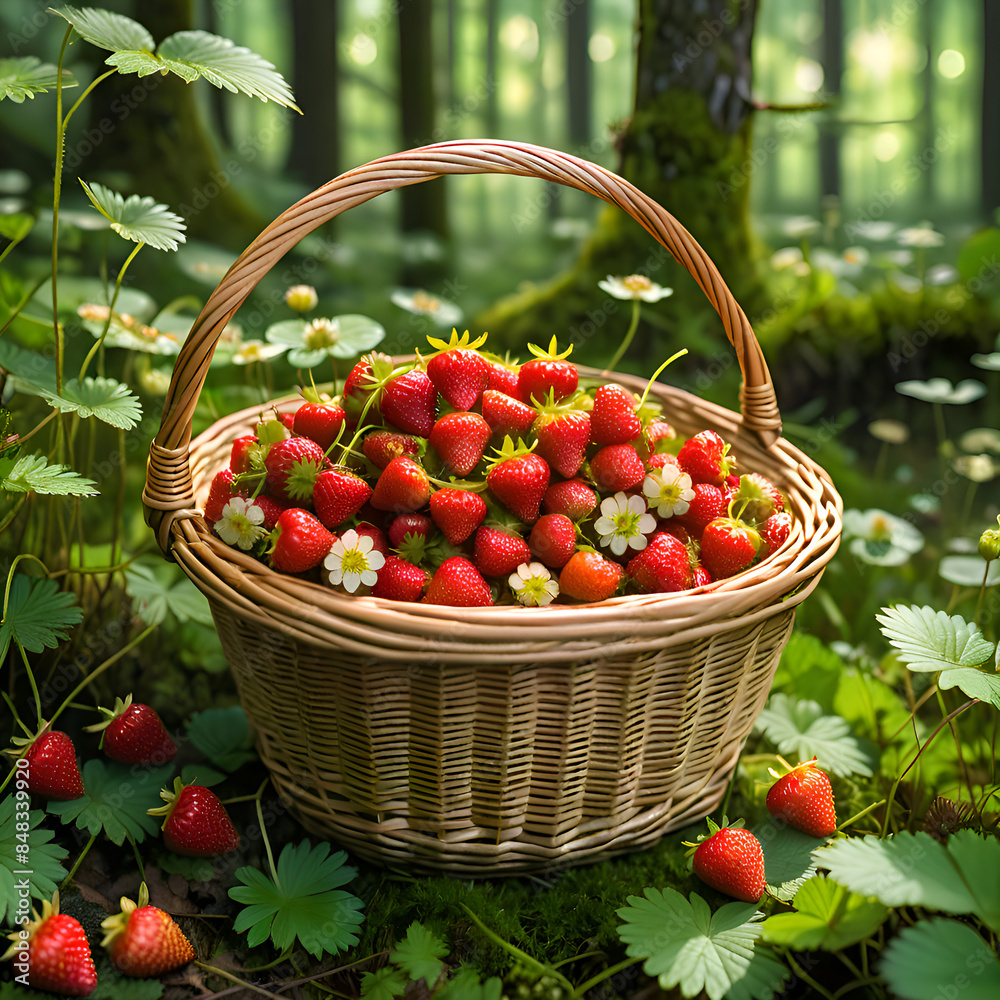 strawberries in the basket