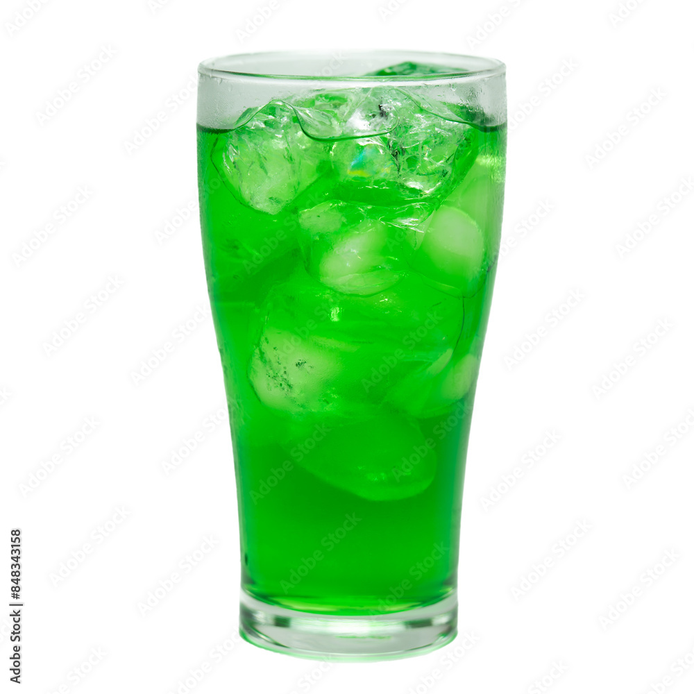 Melon soda in a glass