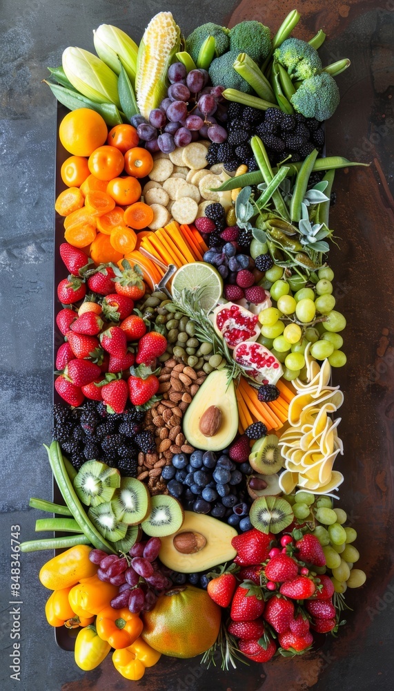 Summer Celebration Raw Food Platter with Vibrant Fruits and Vegetables - Ideal for Healthy Holiday Parties Summer Celebration Raw Food Platter with Vibrant Fruits and Vegetables - Ideal for Healthy Holiday Parties
