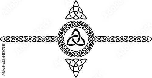 Celtic Pattern Circle Header with Triquetra Symbols