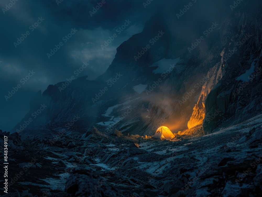 Mountain with fire Mountain with fire