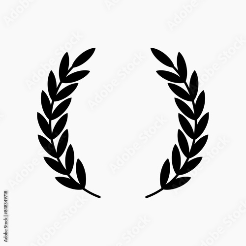 laurel wreath icon vector isolated on white background.  Rice Wheat Rice Paddy, Rice Clipart, Wheat Clipart vector Isolated. Laurel wreath assortment.