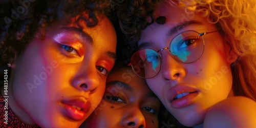 Group of young women with glasses