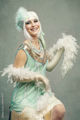 Flapper woman roaring 20s