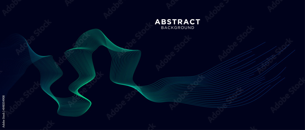 Abstract glowing wave lines background. Modern green blue gradient ...