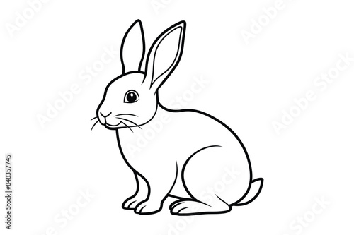 
rabbit silhouette vector  illustration