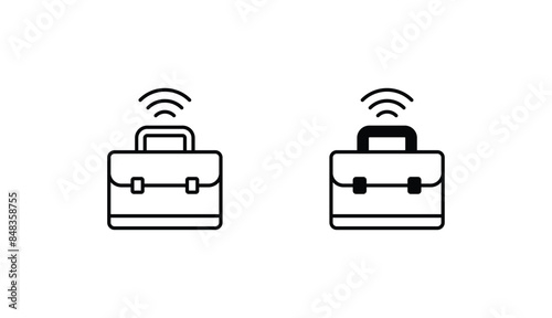 Digital Nomad icon design with white background stock illustration