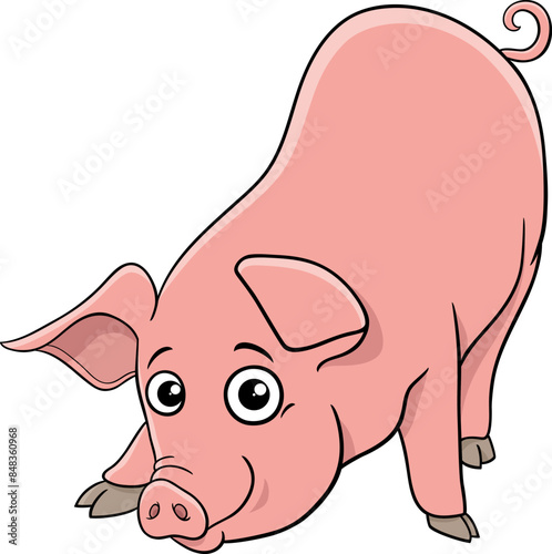 cartoon cute piglet farm animal character