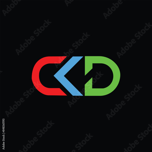 CKD letter logo design on black background