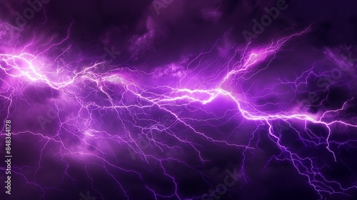 Purple thunderbolt strikes at night