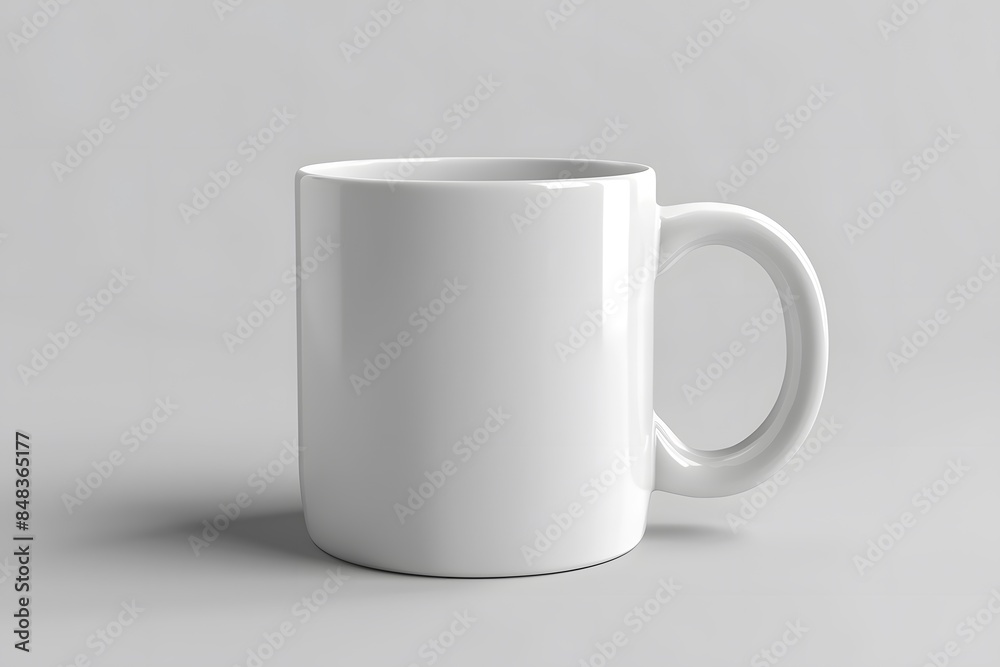 Professional product mockup of a blank coffee mug on a clean white background, suitable for displaying logos or personalized designs