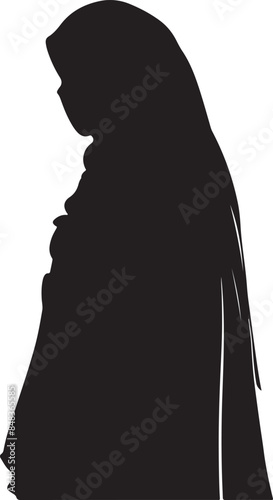 silhouette of a  hijab girl