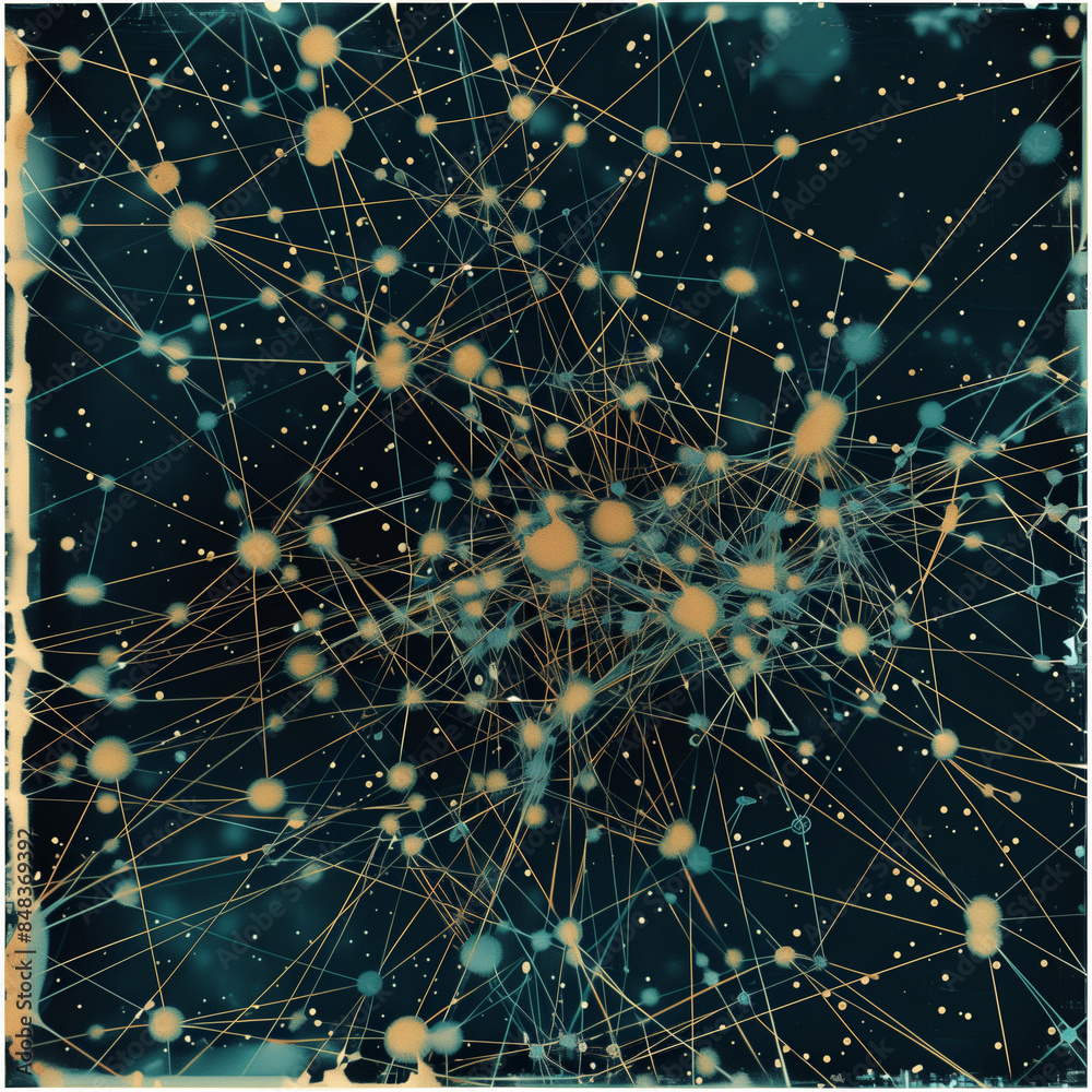 Fototapeta premium Universal Data Links: Virtual Cognitive Network Representation