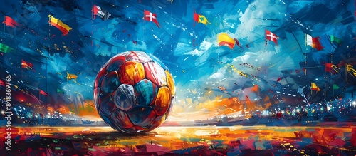 Energetic and Colorful Banner Design for the 2024 European Soccer Competition photo