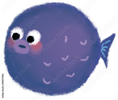 chalk style of puffer fish
