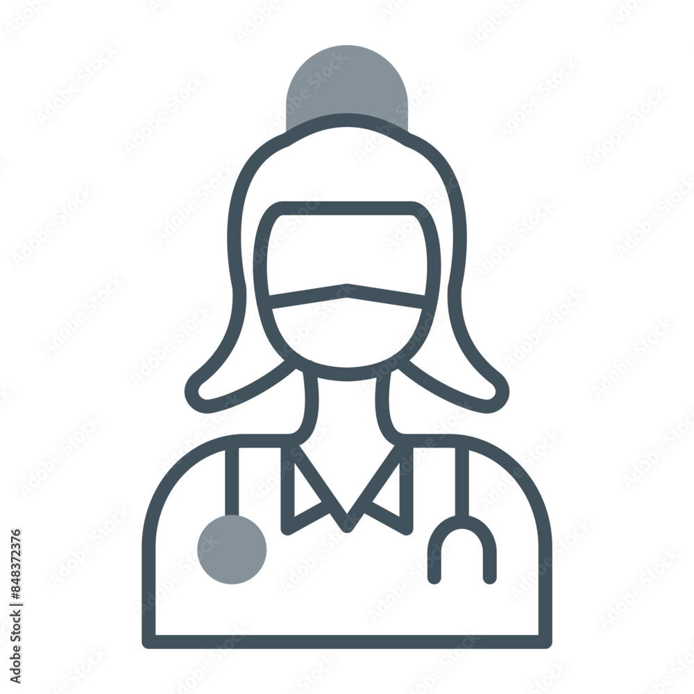 Female Doctor Line Fill Icon Female Doctor Line Fill Icon