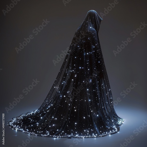Star, sky and galaxy pattern veil