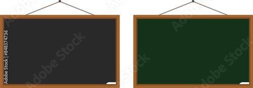 Chalkboard, blackboard. Isolated chalkboard icon. Vector, cartoon illustration.