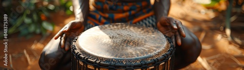 A drum that beats with the rhythm of the heart, syncing with the pulse of life. photo