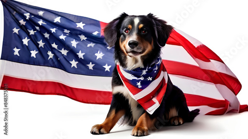 Pup & Patriotism: Dog Wears the U.S Flag for Election Day photo